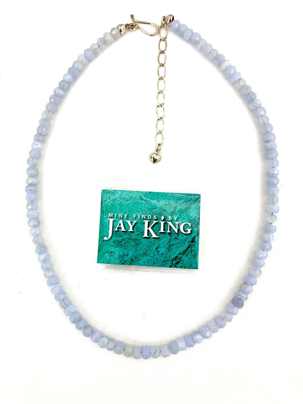 Jay King Blue Lace Agate Rondelle Beaded Necklace